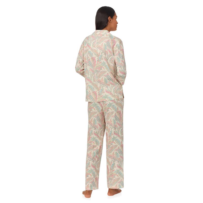 Lauren Ralph Lauren Classic Knit 3/4 Sleeve Notch Collar Pajama Set image number 1
